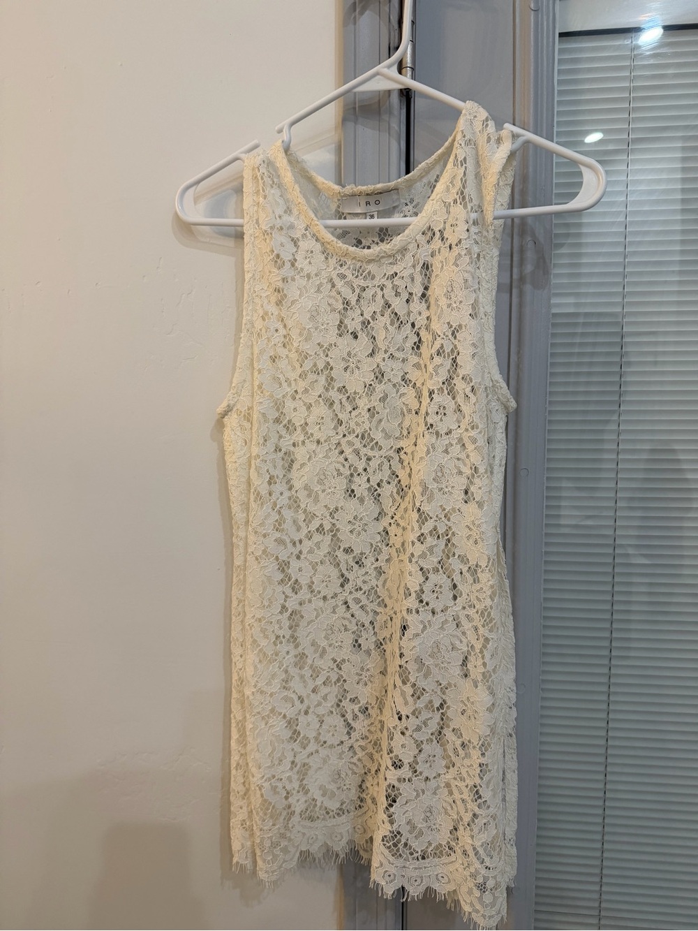 IRO Cream Lace Halter Dress